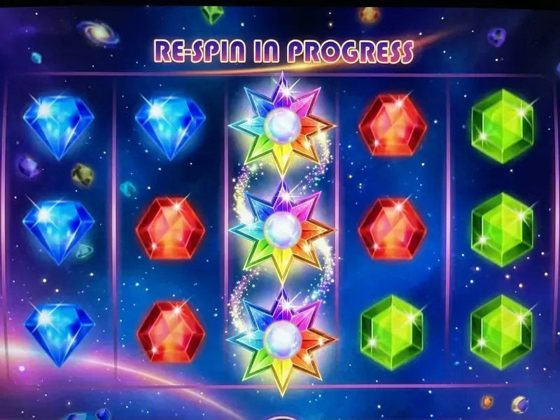 Starburst expanding wild on reel 3 during re-spin.