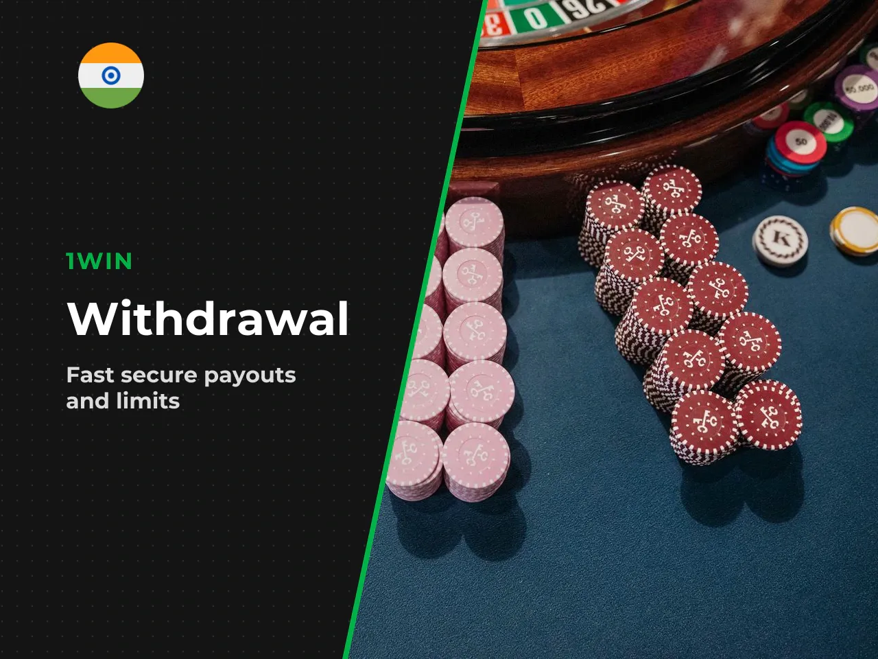 The **minimum withdrawal** starts at roughly ₹400 (about $10) for most methods. The **maximum per request** is typically $10,000, though crypto may allow higher amounts. 1win charges **no withdrawal f