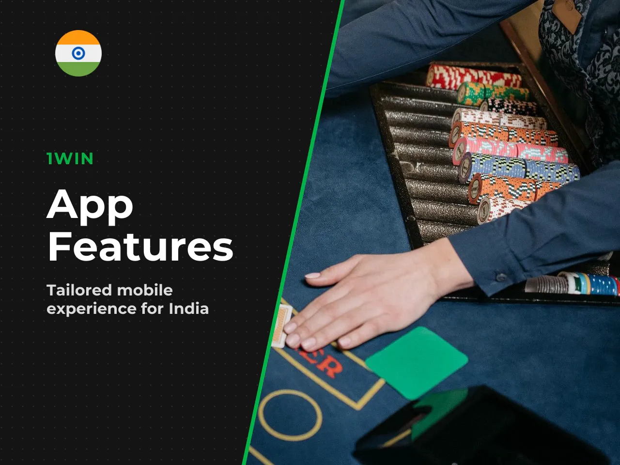 Access, localization, and self-protection for Indian users. Localisation in the 1win app manifests as an interface offering Hindi navigation, an infrastructure scaled to support smaller bandwidths, an